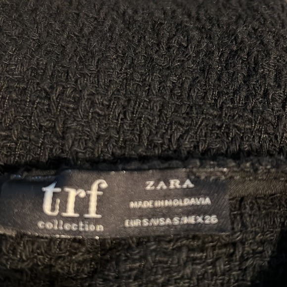 𝅺trf ZARA BLACK SHORT TOP WITH FRINGE SIZE SMALL - Picture 9 of 9